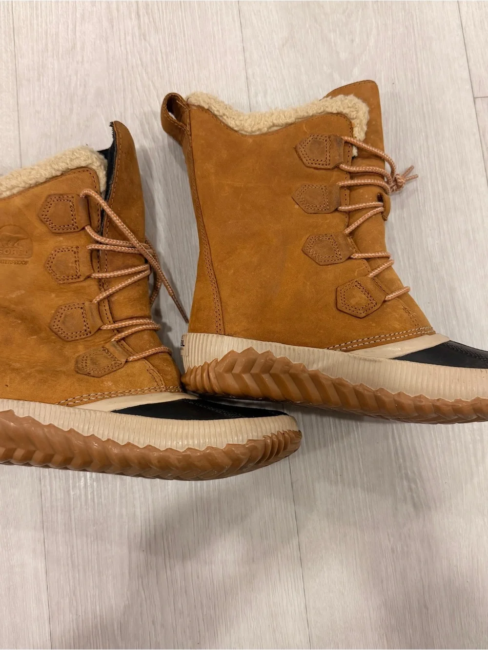 Sorel Waterproof Winter Duck Boots Faux Fur Brown Size 6.5 - Picture 2 of 8